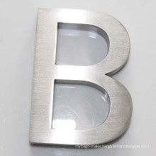 Built up Stainless Steel Letter with Horizontal Grain for Outdoor Building